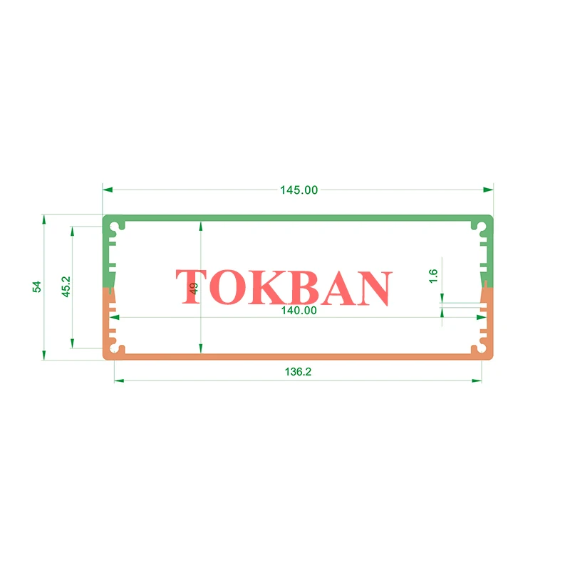 Tokban Audio 1506B 135*48*180/230/250/280mm Aluminum Power Amplifier Chassis Enclosure DIy HIFI Preamplifier Case Shell