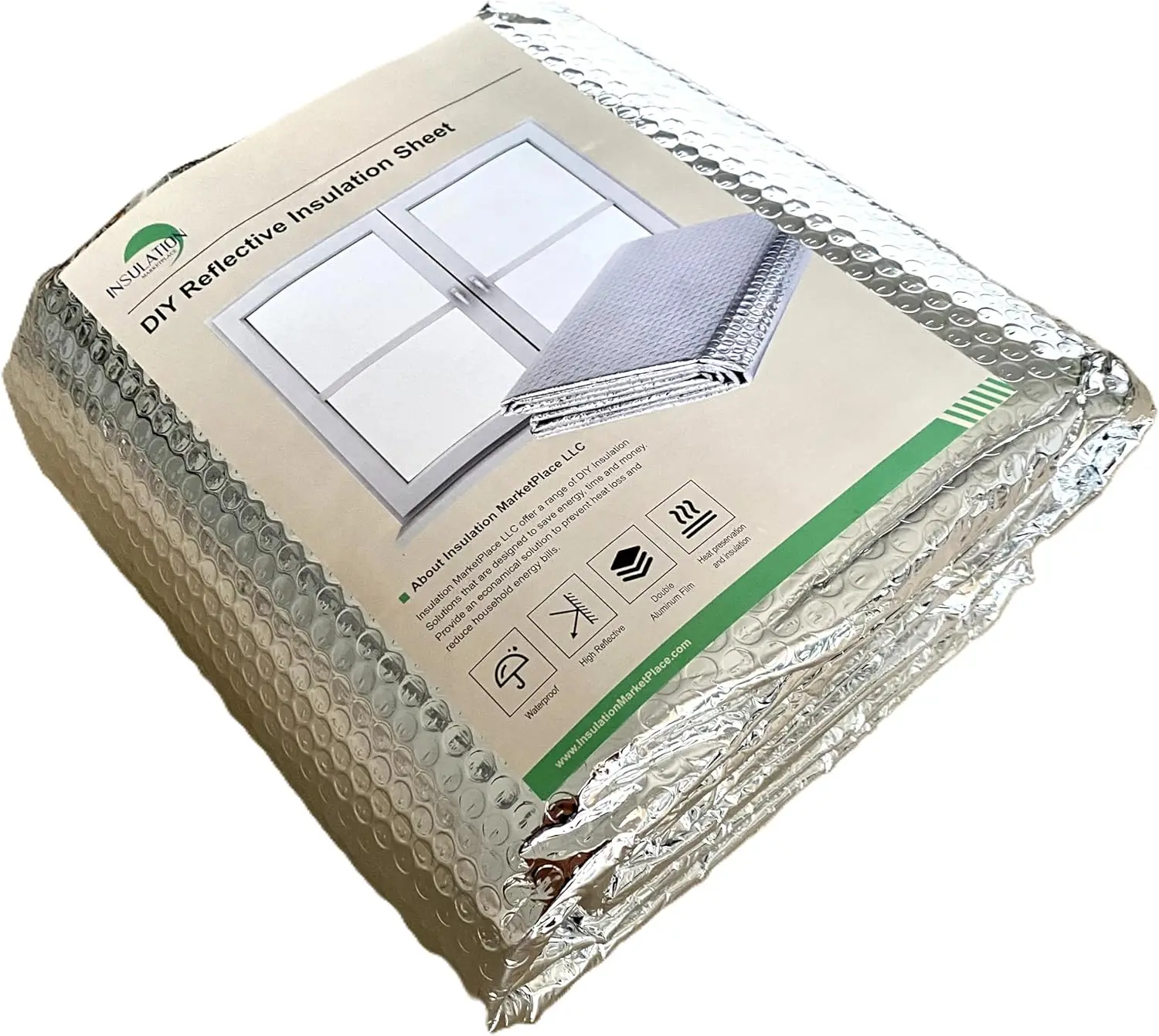 

Самоклеящаяся теплоизоляционная пленка Bubble Reflective (60 дюймов x 10 футов) для окон, гаражных ворот, автодомов