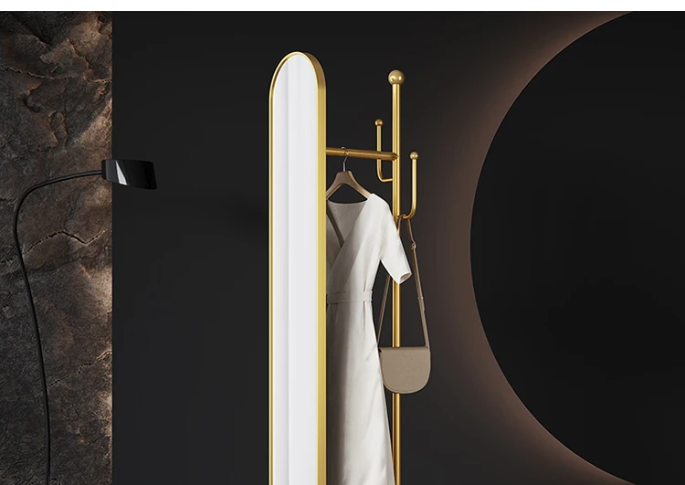 Full-Length Mirror Affordable Luxury Style Dressing Mirror Coat Rack Rotating