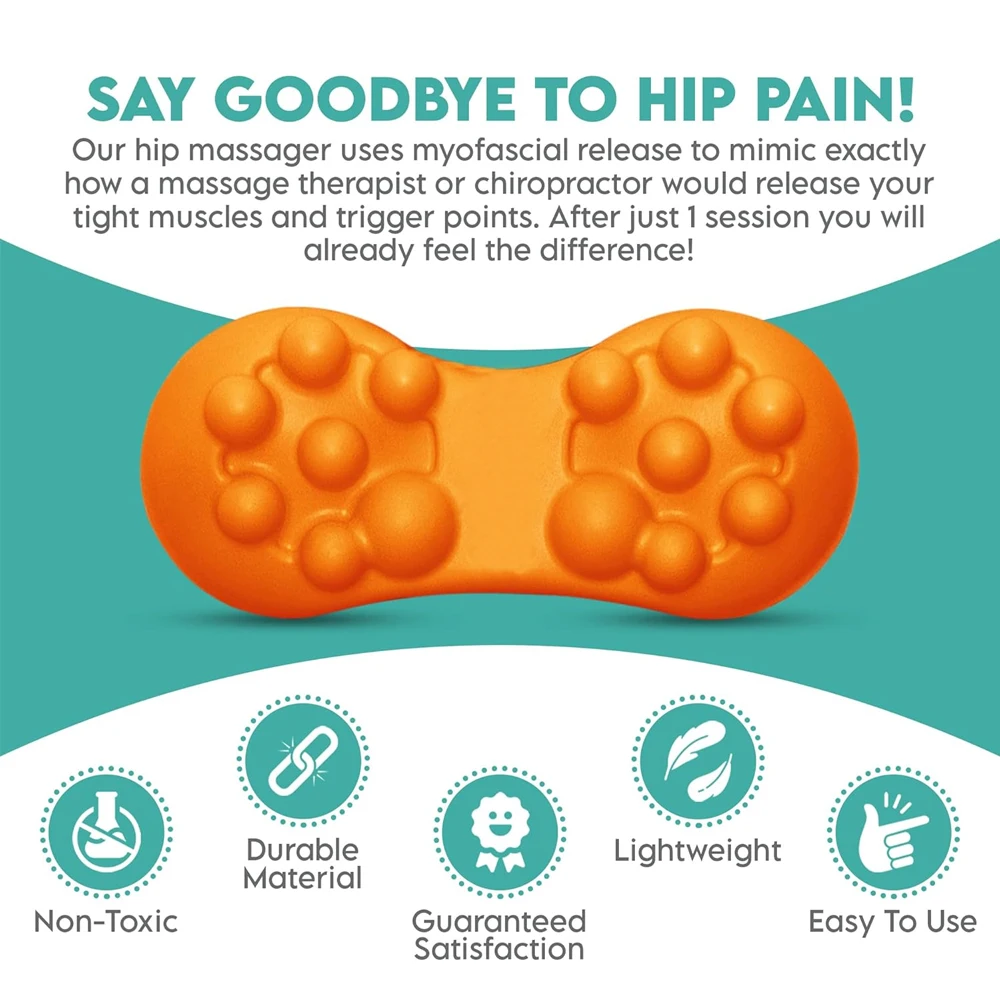 Hip Massager for Psoas Release -Sciatica & Piriformis Syndrome Pain Relief, Trigger Point Massage Tool for Hip & Lower Back Pain
