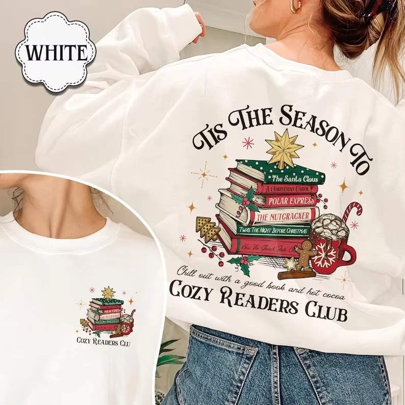 

Зимняя женская толстовка Tis The Season To Chill Out with A Good Book Cozy Readers Club Зимняя праздничная библиотека для чтения
