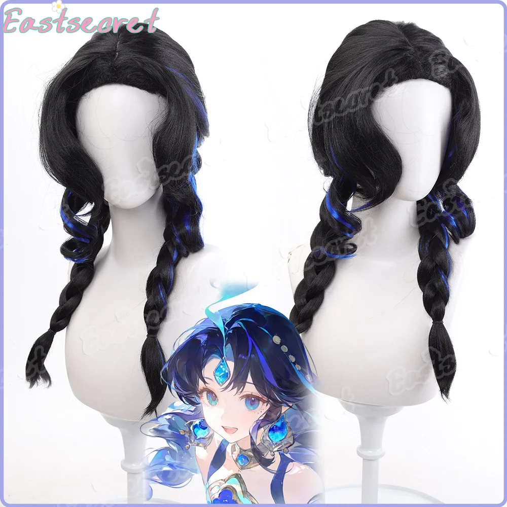 Peluca EAST Doria con coleta doble trenzada, estilo de cabello trenzado, tocado con tres trenzas de masa frita, peluca teñida