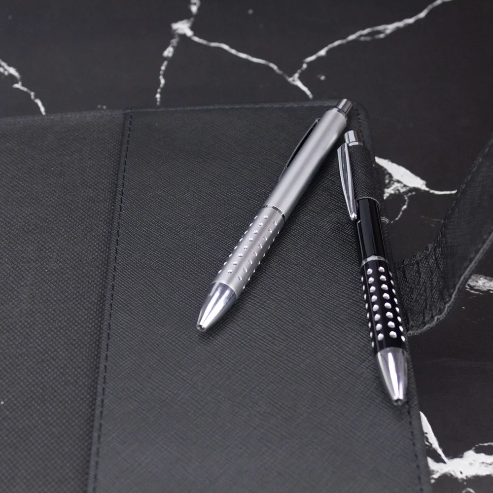 10pcs Customize Ball Pen Logo Ballpoint Pens Free Engraved Metal Barrel Promotional Gift Smooth Writing Stationery Show Display
