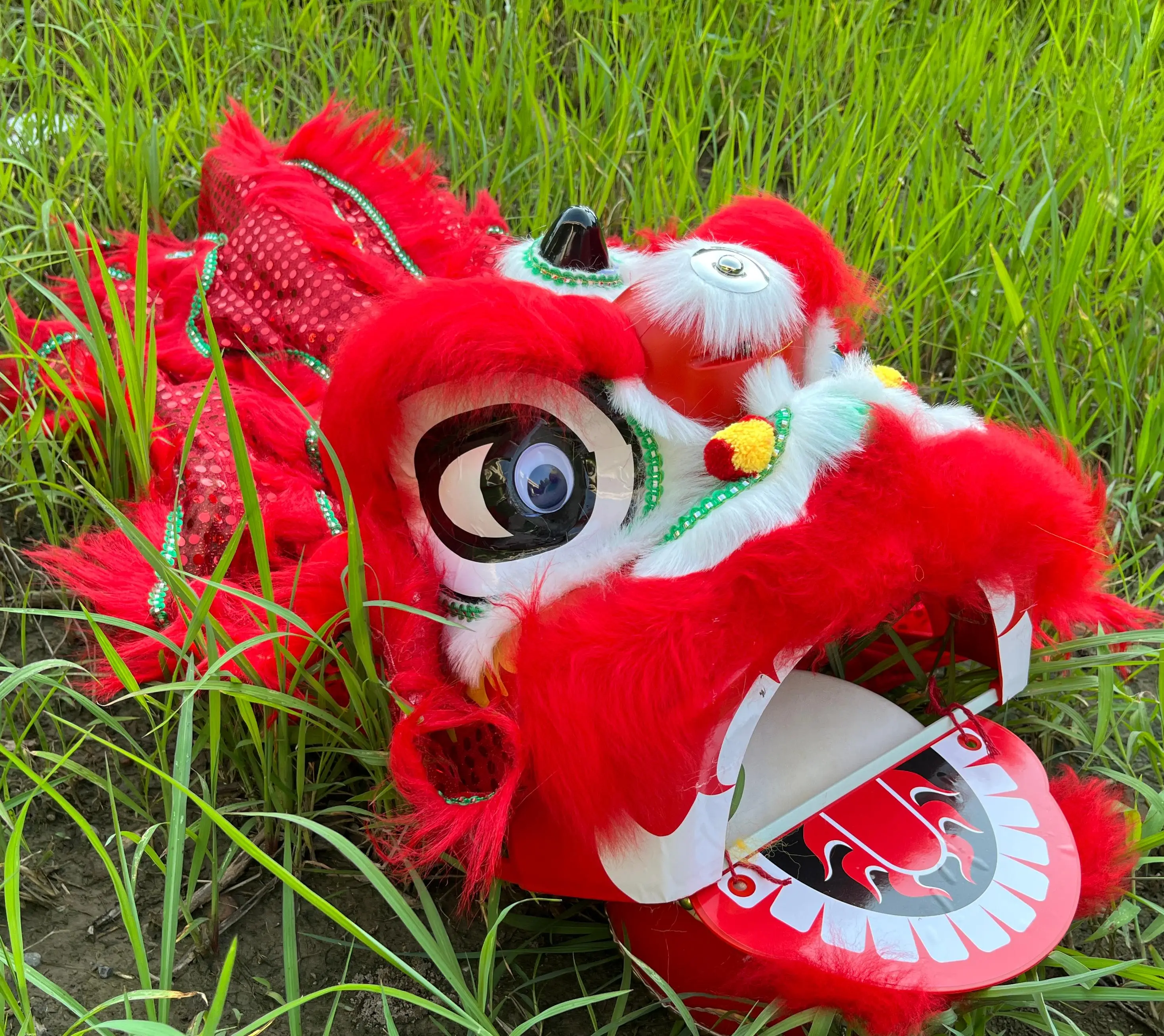 Classic 14Inch Lion Dance Costume  Toy for 5-12 Age Kid Boy Girl Child Party Performance Sport Carnival Stage