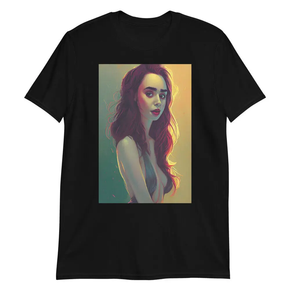 Lily Collins Forest Nymph Short-Sleeve Unisex T-Shirt Sexy Cute Fan Art Phil Tee