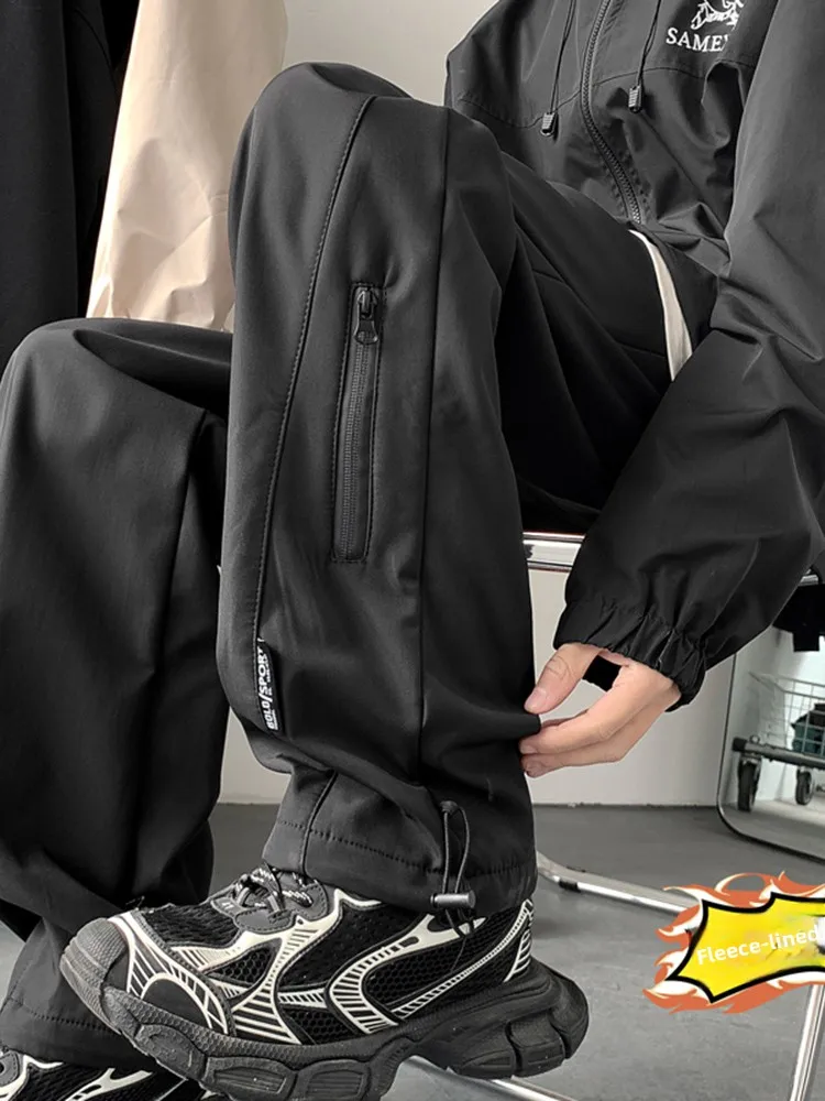 

Men's Winter Thiened Fce Outdoor Windproof Casual Pants American Sle Functional Trousers for below -20 Deees Celsius