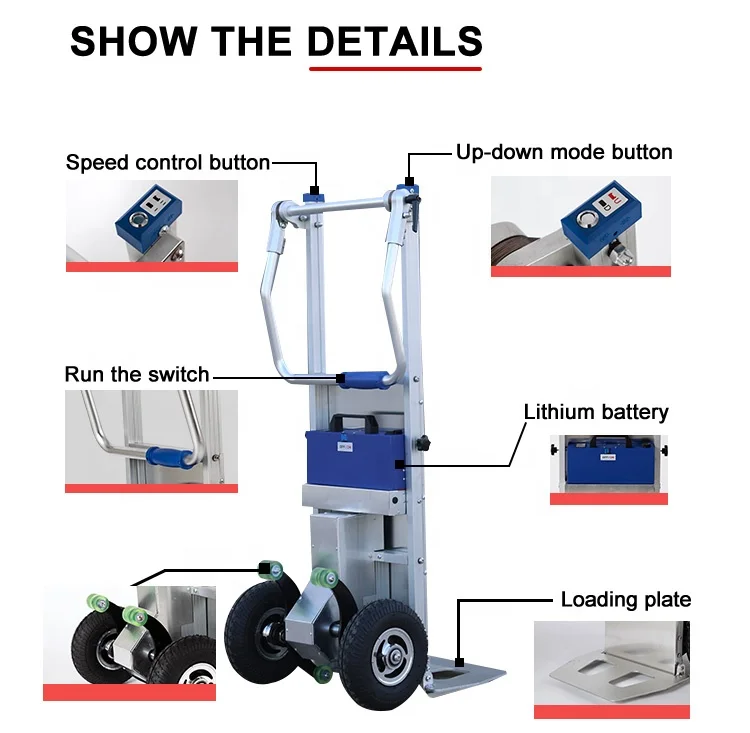Wózek elektryczny podnośnik wózek ręcznie wózki zasilany podnośnik wózek ciężki wózek wspinaczkowy