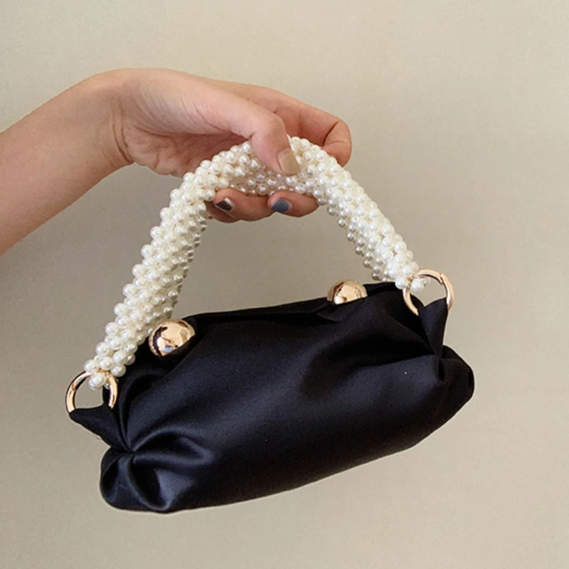 Original Designer Handbag Women High Grade Silk Beading Button Clutch Evening Bag Elegant Fashion Trend Exquisite Female Bags