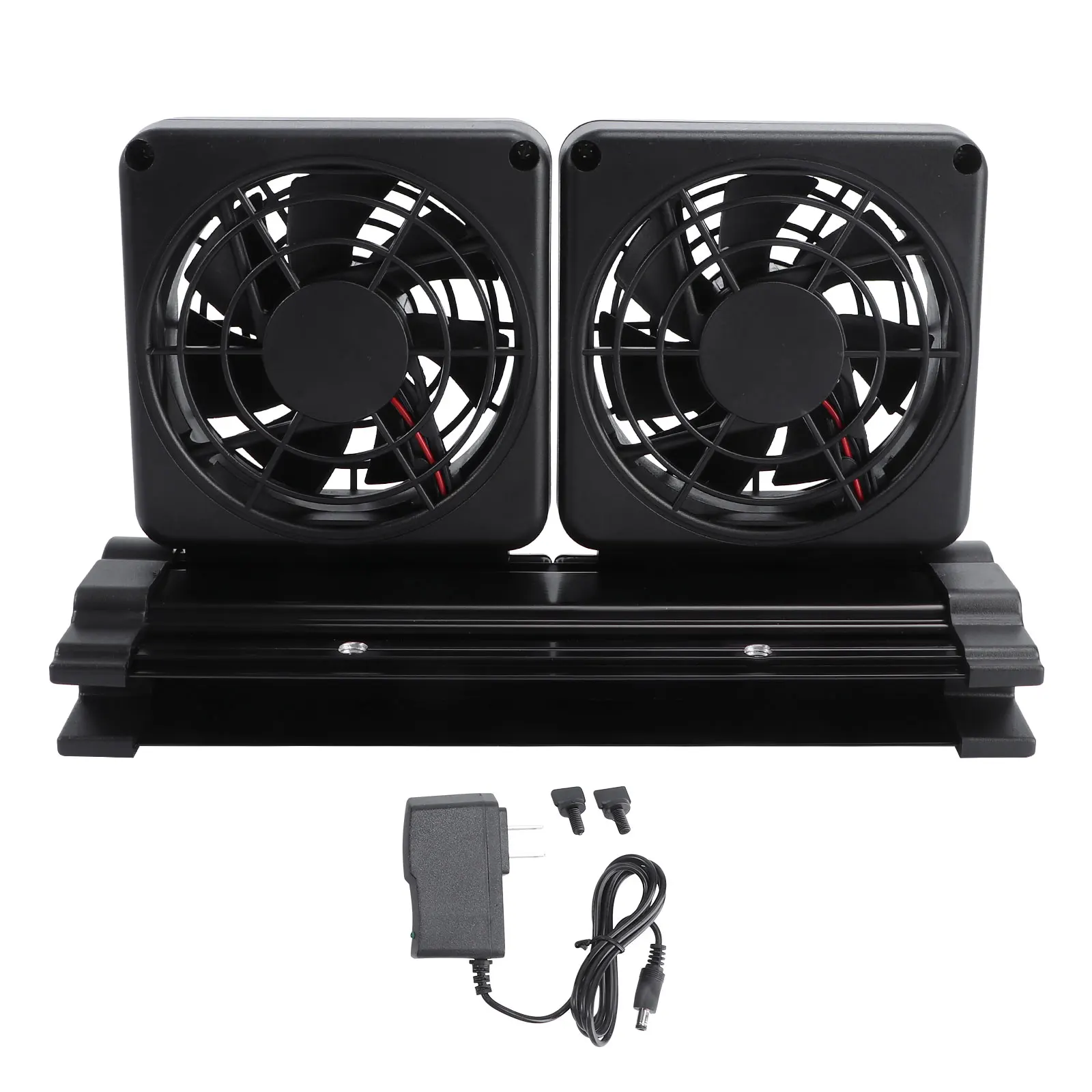 

2 Cooling Fans Temperature Control Adjustable Chiller Aquarium Fish Tank Heat Dissipation Wide Angle Stable Strong Clamp Pet