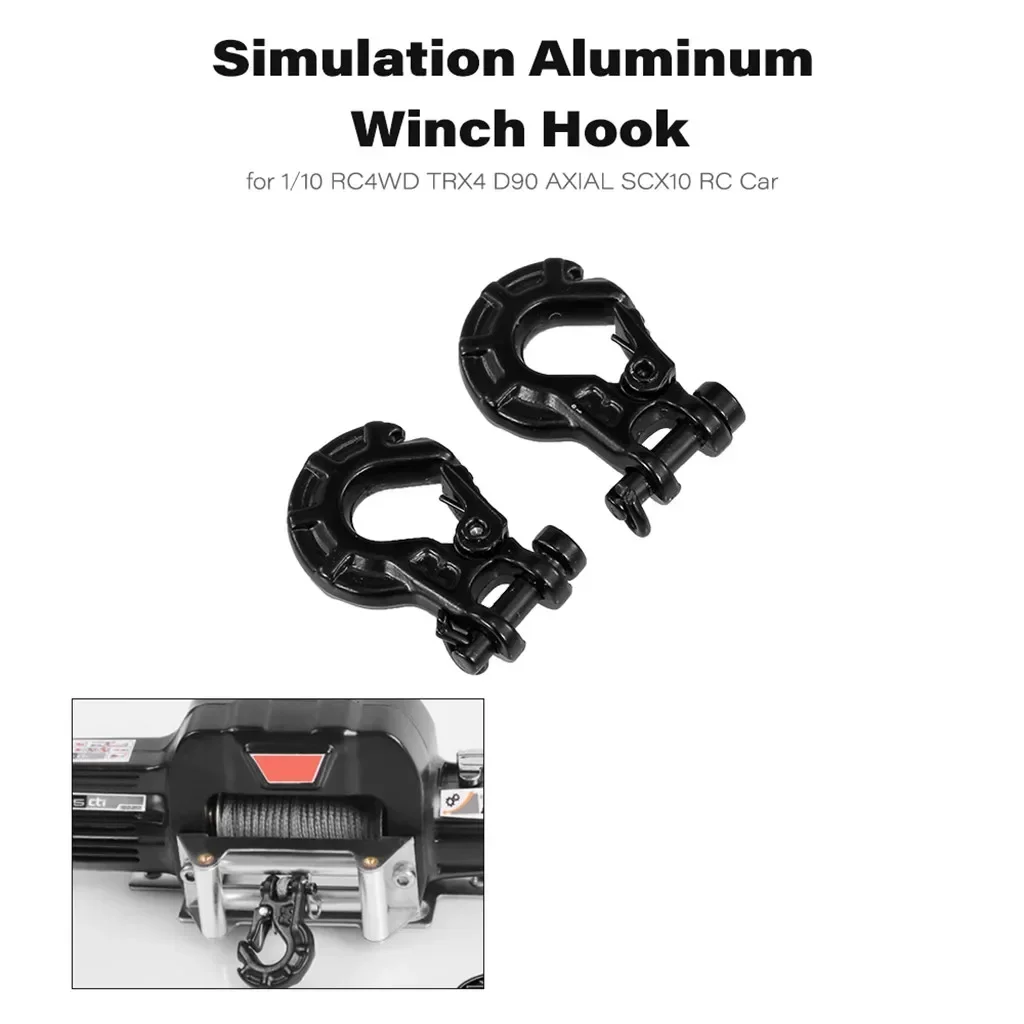 2 szt. Metalowa wciągarka hak przyczepy RC do 1:10 sztuczna dekoracja RC4WD TRX4 D90 osiowe SCX10