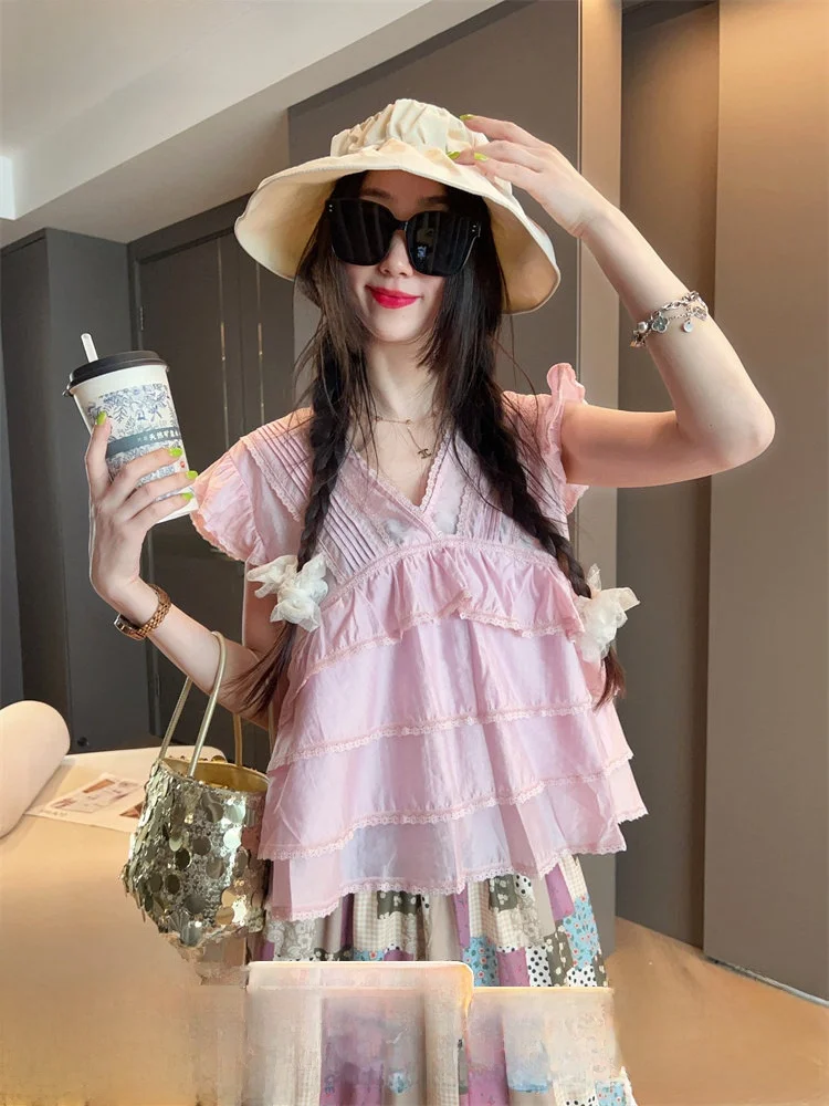 

Модный женский летний топ-майка 2025 года с V-образным вырезом, свободный, повседневный, комфортный, дышащий, без рукавов