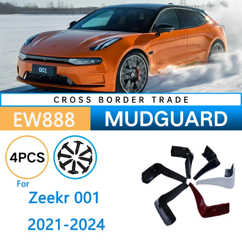 Fender for Zeekr 001 Accessories 2021 2022 2023 2024 Auto Baking Paint Mud Flaps Guard Wheel Front Rear Splash Flap Anti-dirty