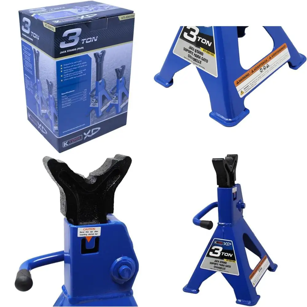 6000lb Capacity 3 Ton Garage Jack Stands, Lightweight & Heavy Duty, Adjustable Height 10.4-16.7, Pair