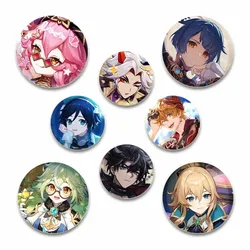 Anime Genshin Impact  Diona Lisa HuTao Venti YaeMiko Zhongli Characters Badge Button Pin Snap-on Brooches for Clothes Decoration