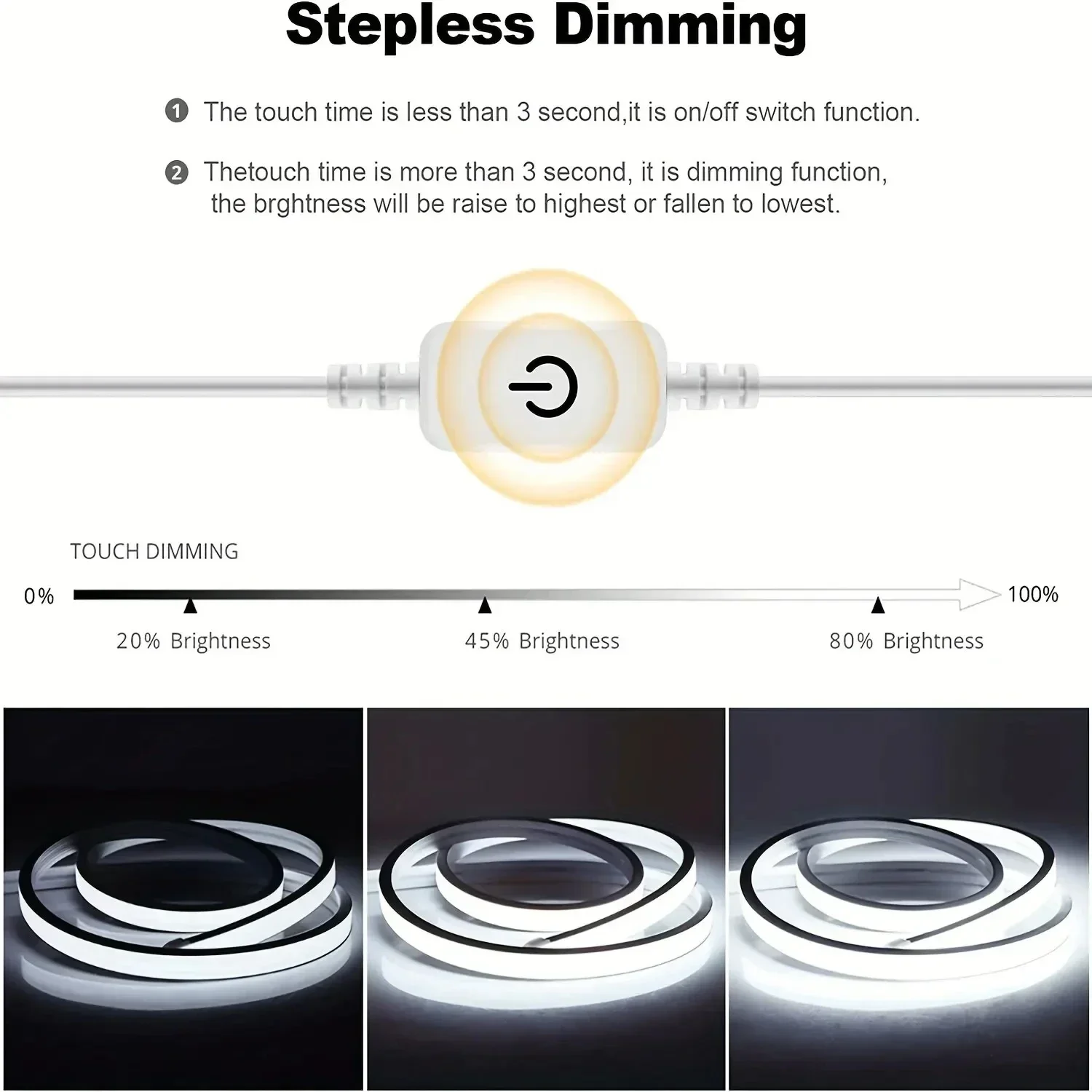 البوب التحكم باللمس LED قطاع ضوء 5 فولت USB عكس الضوء مرنة كوتابل شريط النيون الشريط داخلي في الهواء الطلق الديكور المدخل غرفة ضوء #4