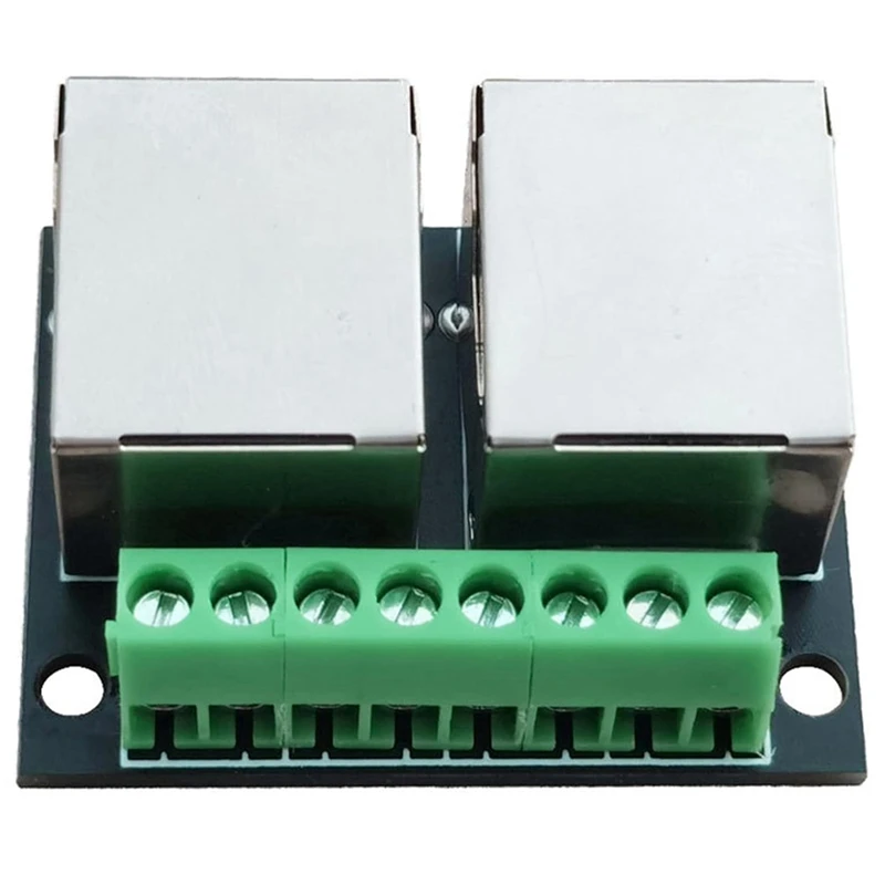 Hot Sale 4PCS RJ45 Ethernet Dual Female Terminal Breakout Board,3.5Mm Pitch Connector Board Shielded Network Adapter Terminal