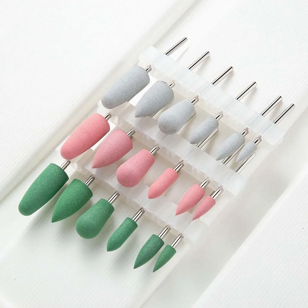 6Pcs/set Gel Polishing Removal Silicone Nail Polishing Head Electric Nail Grinder Accessories Silicone Nail Drill Bits