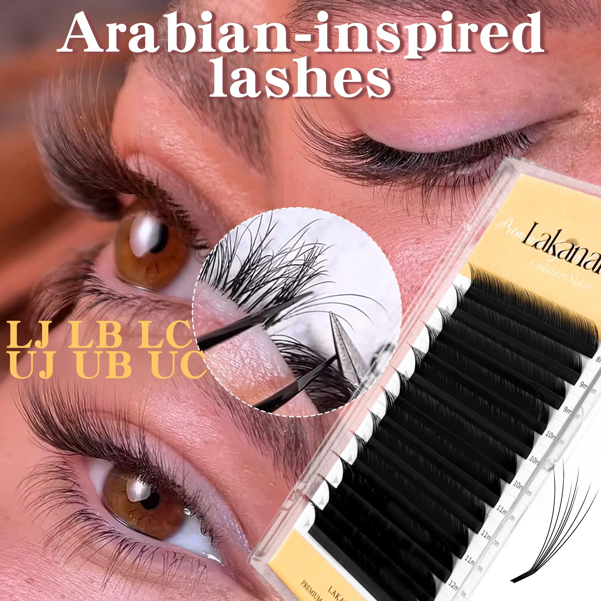 LAKANAKU LB LC LJ CURL Camellia Wimpern Vorgebündelte Wimpernspitzen Wimpern UB UC UJ Camellia Kunstwimpern Russian Volume Wimpern – Detail 10