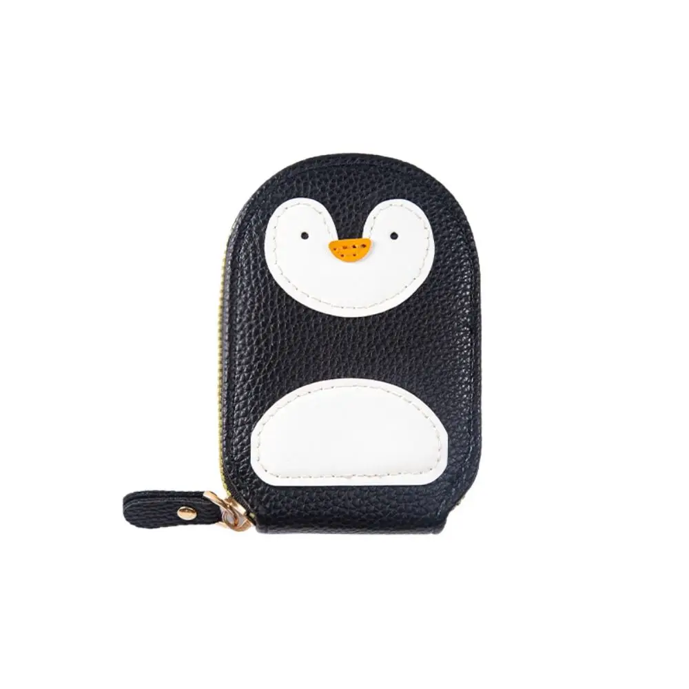 Porte-cartes de pingouins multi-cartes, sac à cartes de style orgue en PU de dessin animé, 11 emplacements pour cartes de visite, porte-monnaie en cuir, élégant, voyage