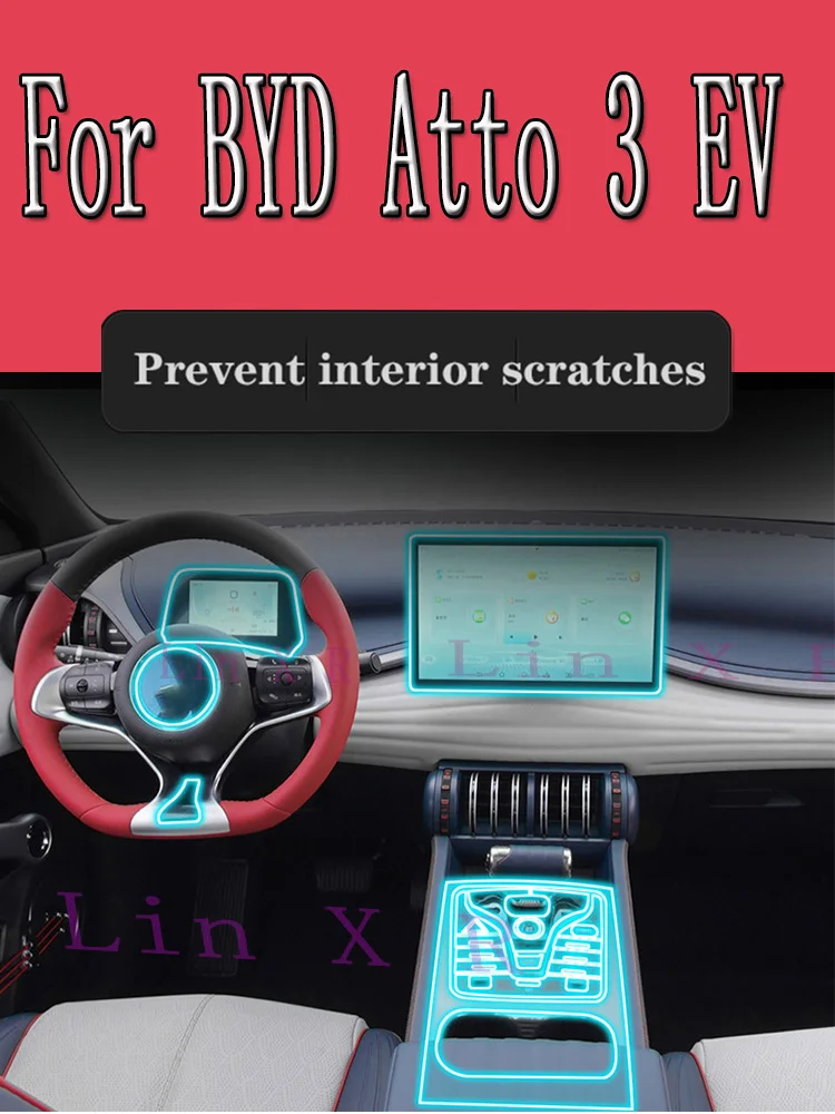 

For BYD Atto 3 EV YUAN PLUS 2022 GPS navigation Automobile interior TPU protective film Anti-scratch film sticker accessories