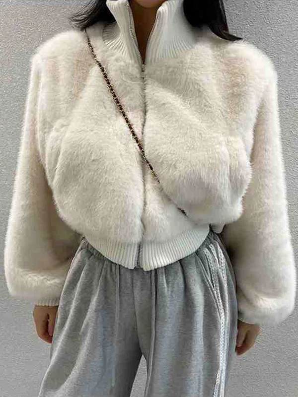 Chic ort Thiened Plu Cappotto di pelliccia Collo alto Splicing Simulazione Pelliccia Capispalla da donna Coreano Sle Vestibilità ampia Inverno...