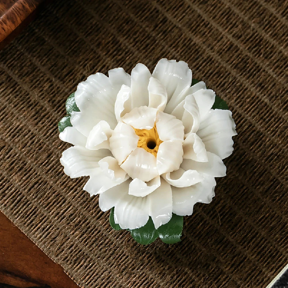 Peony Flower Incense Holder Incense Burner Decorative Incense Burner  Holder Incense Burner Cone Incense Holder Peony Supports