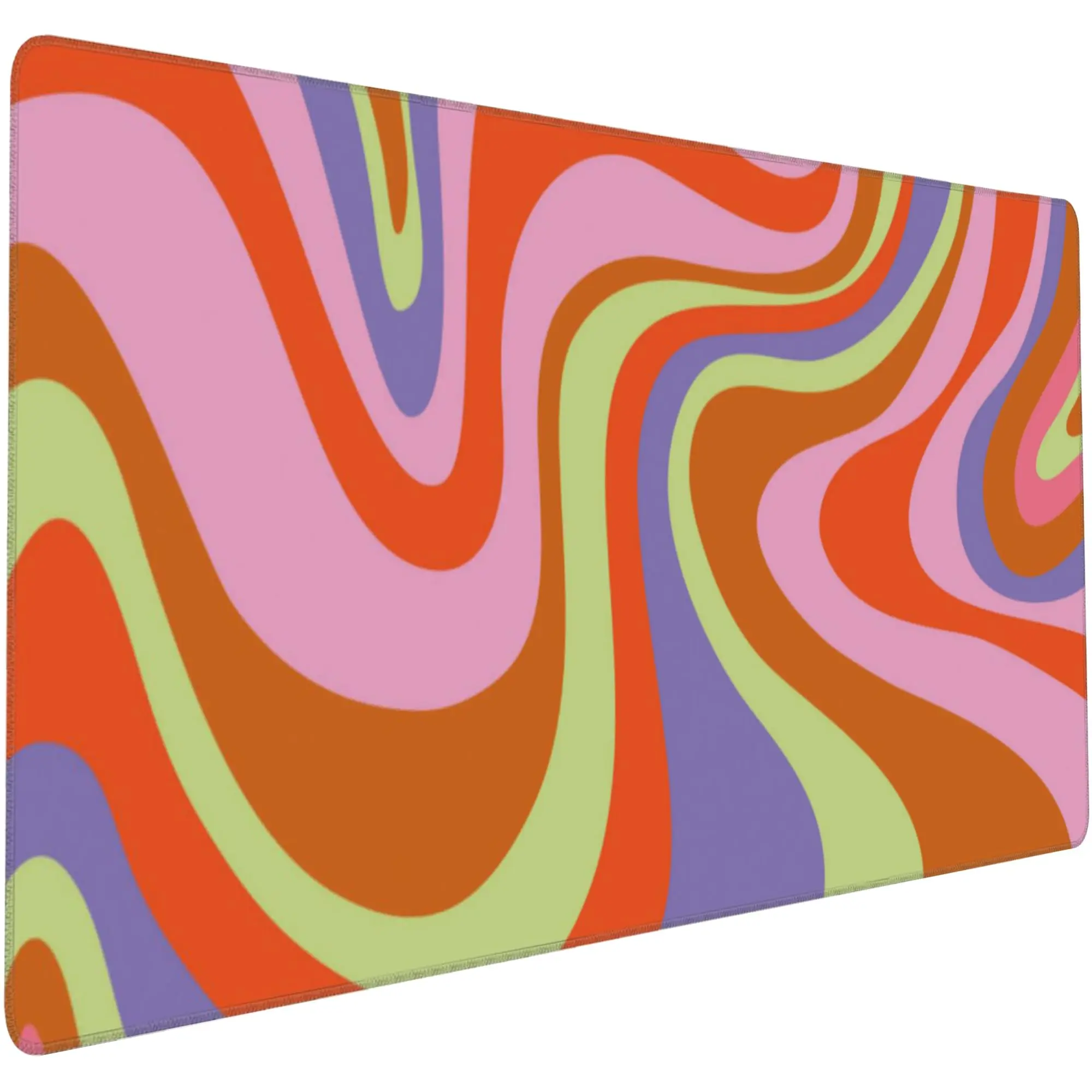 

Retro Hippie Colorful Wave Pattern Desk Mat, Suitable for Desktops, with A Non-slip Rubber Base, Ideal for Computer Keyboards