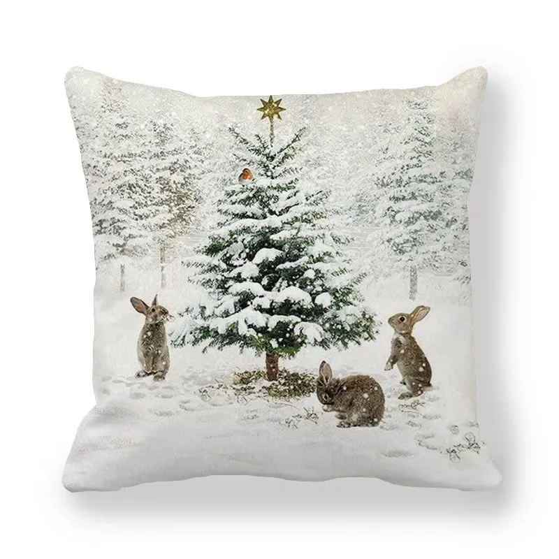 

45cm Merry Christmas Cushion Cover Pillowcase 2022 Christmas Decorations for Home Ornament Happy New Year Christmas Decor 2023