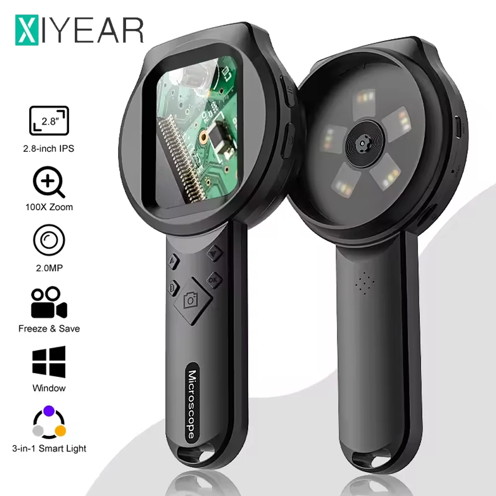 

2,8-дюймовая цифровая лупа IPS HD 1080P 100X портативный микроскоп ручной Mignifying Glass для ремонта электроники проверка ювелирных изделий