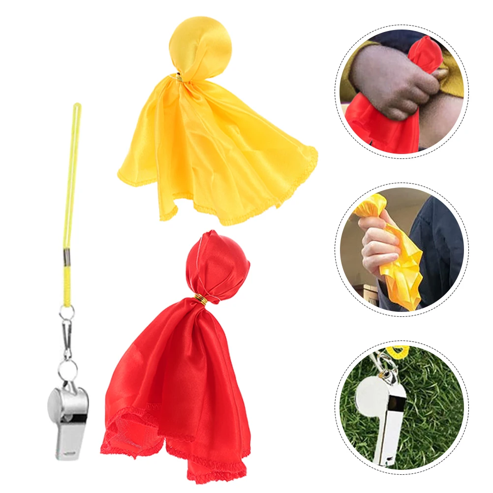 

Flag Whistle Set Football Flags Yellow Penalty for Referee Soccer Kit Tossing Referees