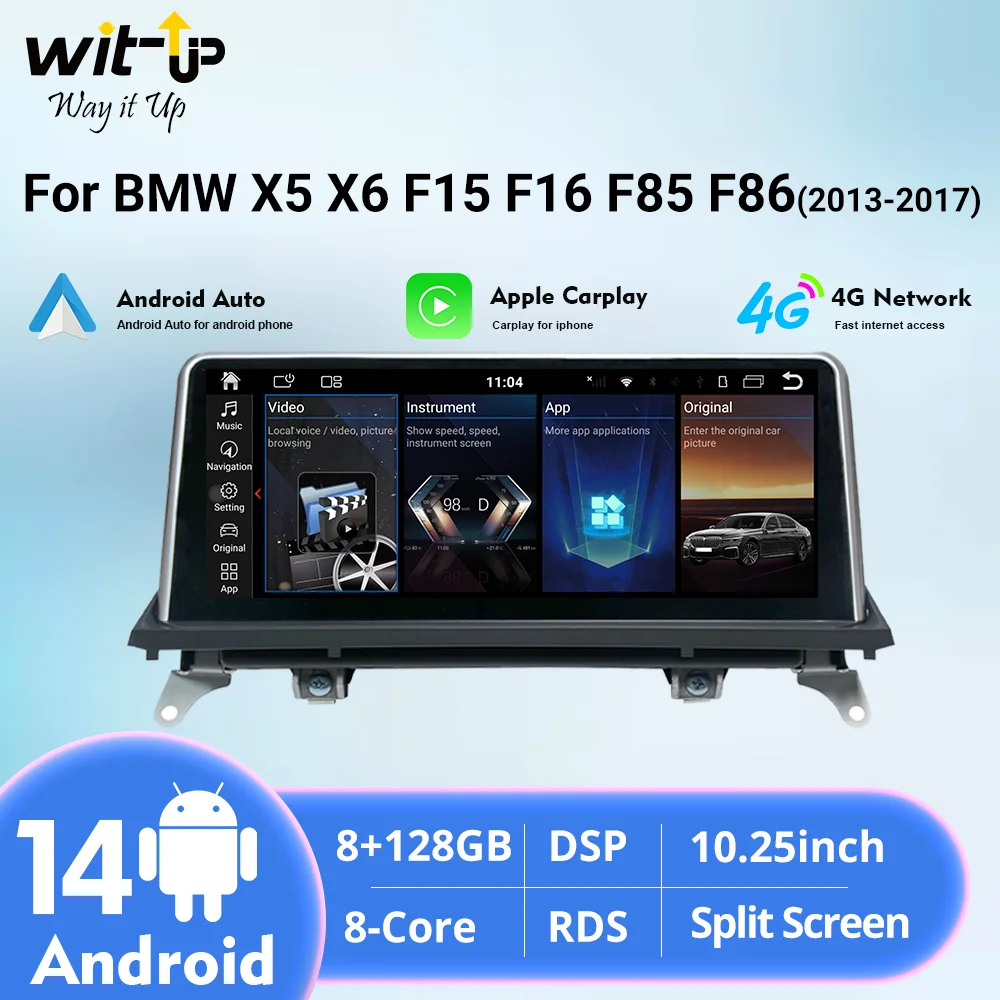 

Wit-Up GPS Navigator For BMW X5 X6 E70 E71 E72 Android 14.0 Touch Screen Radio Carplayer with CarPlay Bluetooth Carstereo