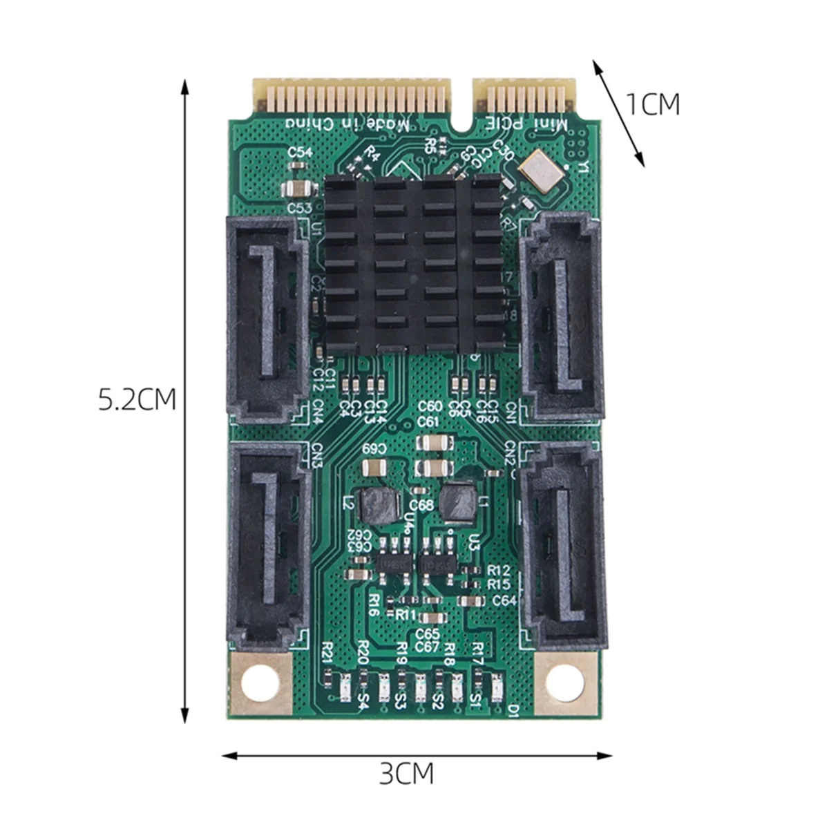 Mini PCI-E SATA 4 Port SATA III 6G Mini PCI Express Controller Card SATA3.0 Mini PCI Express SSD Adapter Card