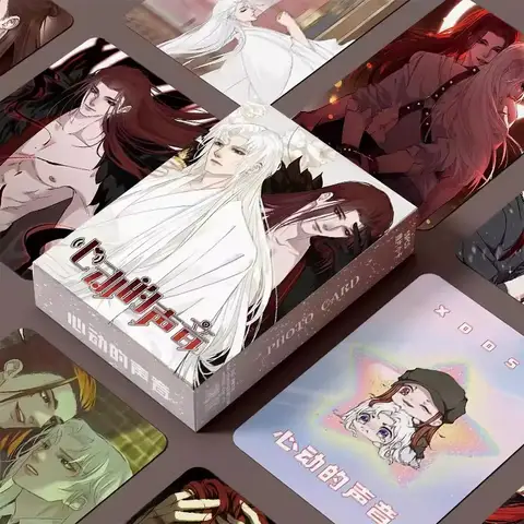 55 Pcs/Set Chinese Manhwa The Sound Of Heartbeat Laser Lomo Card Tai Yingjun, Lin Mo Figure 3 Inches Photocard Cosplay Gift