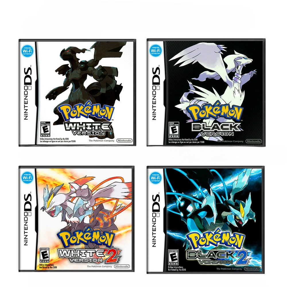 Pokemon Series NDS Game Cartridges Video Game Console Card Single Card Black Boxed Pokémon US Version English Game