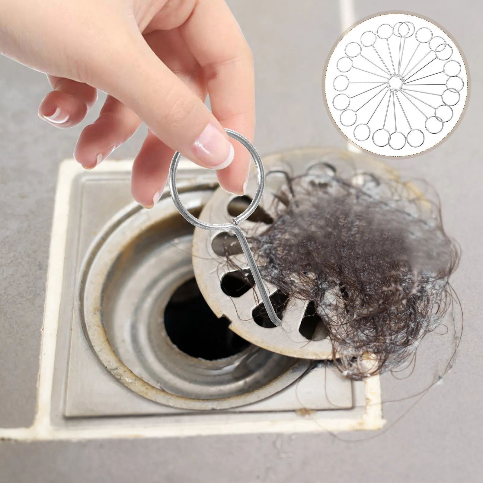 50pcs Grate Hook Iron Shower Drain Lifting Tool Bathroom Floor Drain Removal Key Metal Puller For Tub Sink Strainer