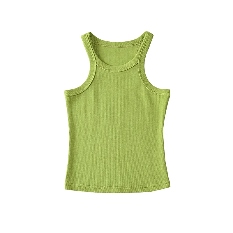 Slim Fit ort Svel oulder Slimming Pure Color Street Sle Women's Vest Inner Wear Base Layer Tight Ne Hanging Bac...