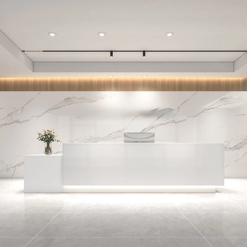 مكاتب استقبال ملكية الفندق مكاتب استقبال بسيطة وأنيقة أثاث مكاتب عصرية عتيقة Sportello Di Ricevimento YSJDT