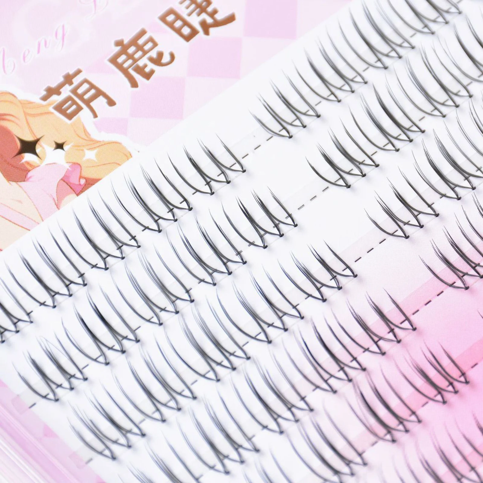 Ciglia individuali a forma di U con fascia trasparente Ciglia a grappolo 3D Fai da te Estensione ciglia soffici e sottili per il gruppo di idoli coreani Ciglia comiche
