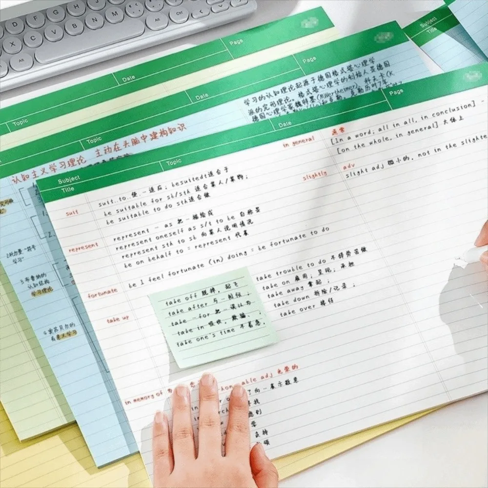 Durable Split Column A3 Lined Notepad Anti Bleed Large Size Draft Paper Soft Eye Friendly Note Taking Paper School Office