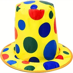 PESENAR Clown Hat Polka Dot Top Hat for Circus Parties Carnivals Rainbow Cosplay Party
