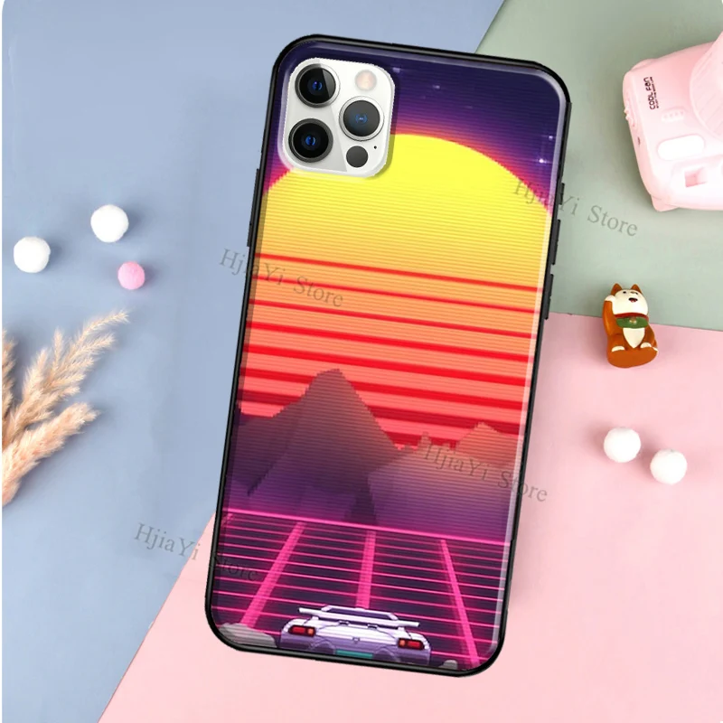 Vaporwave 80's Retro Neon Synthwave Phone Case For Apple iPhone 13 11 Pro Max 12 mini X XR XS Max 8 7 Plus SE 2020 Cover Shell