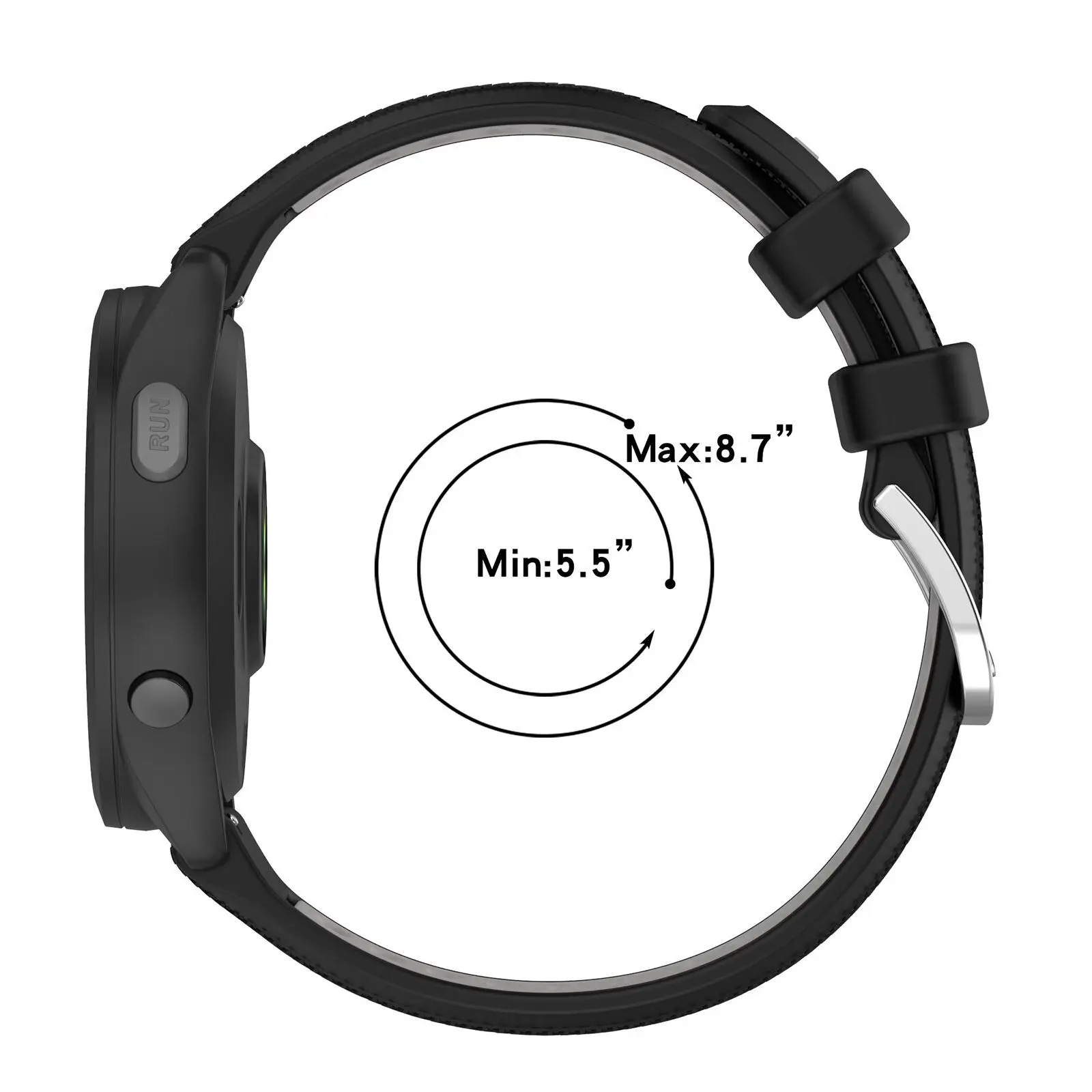 18 20 22mm esportes pulseira de relógio de silicone para huawei relógio gt 2 2e 3 4 5 pro gt3se botões relógio 3 4 pro pulseira acessórios