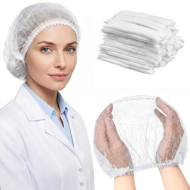 100PCS Disposable Non Woven Bouffant Caps 21