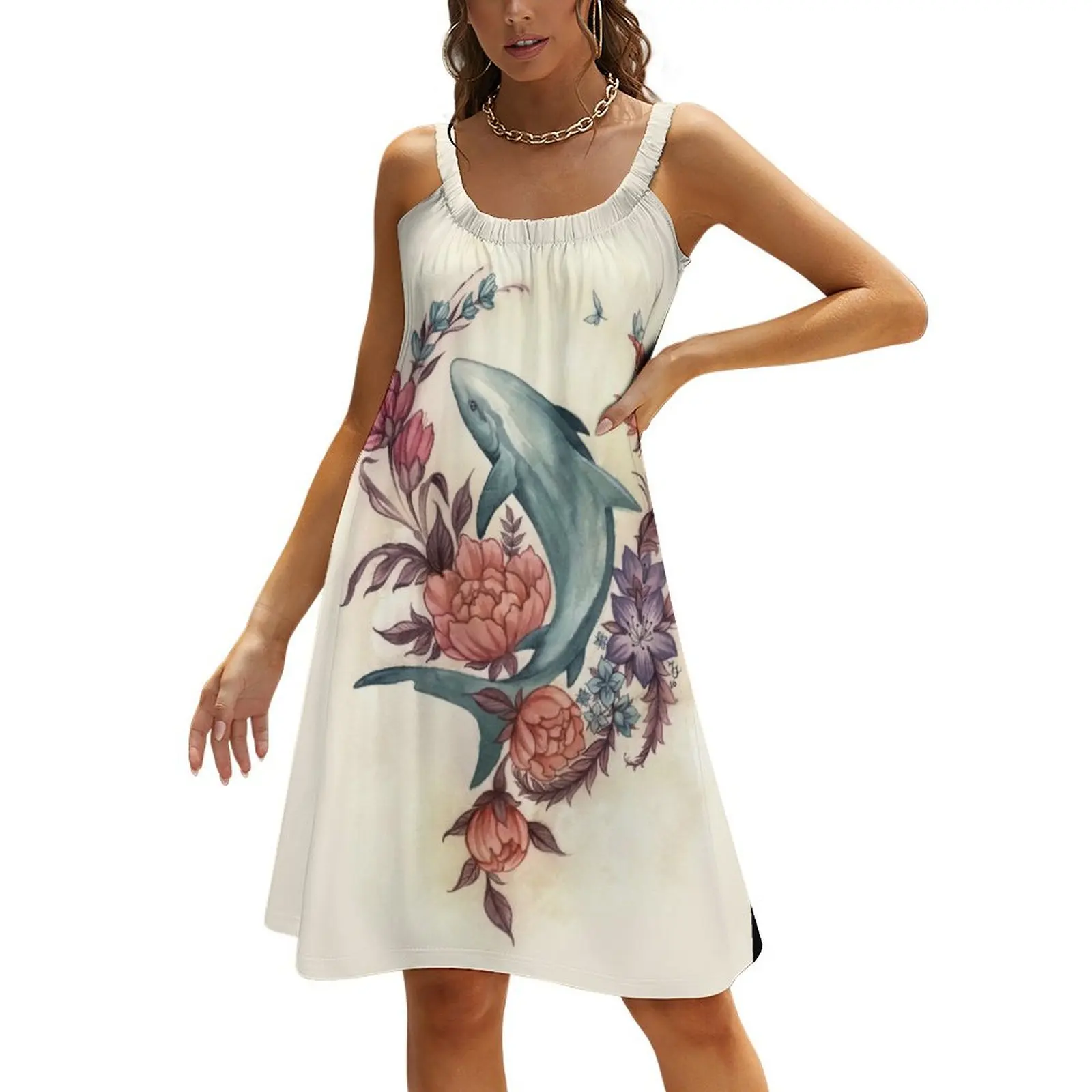 

Floral Shark Beach Sling Skirt sensual sexy dress for women Elegant gown dresses for women