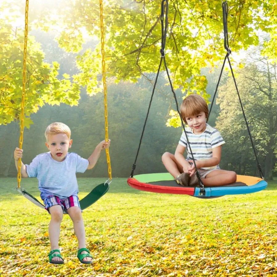 2-Pack Swing Set Swing Seat Replacement and Saucer Tree Swing Without Stand