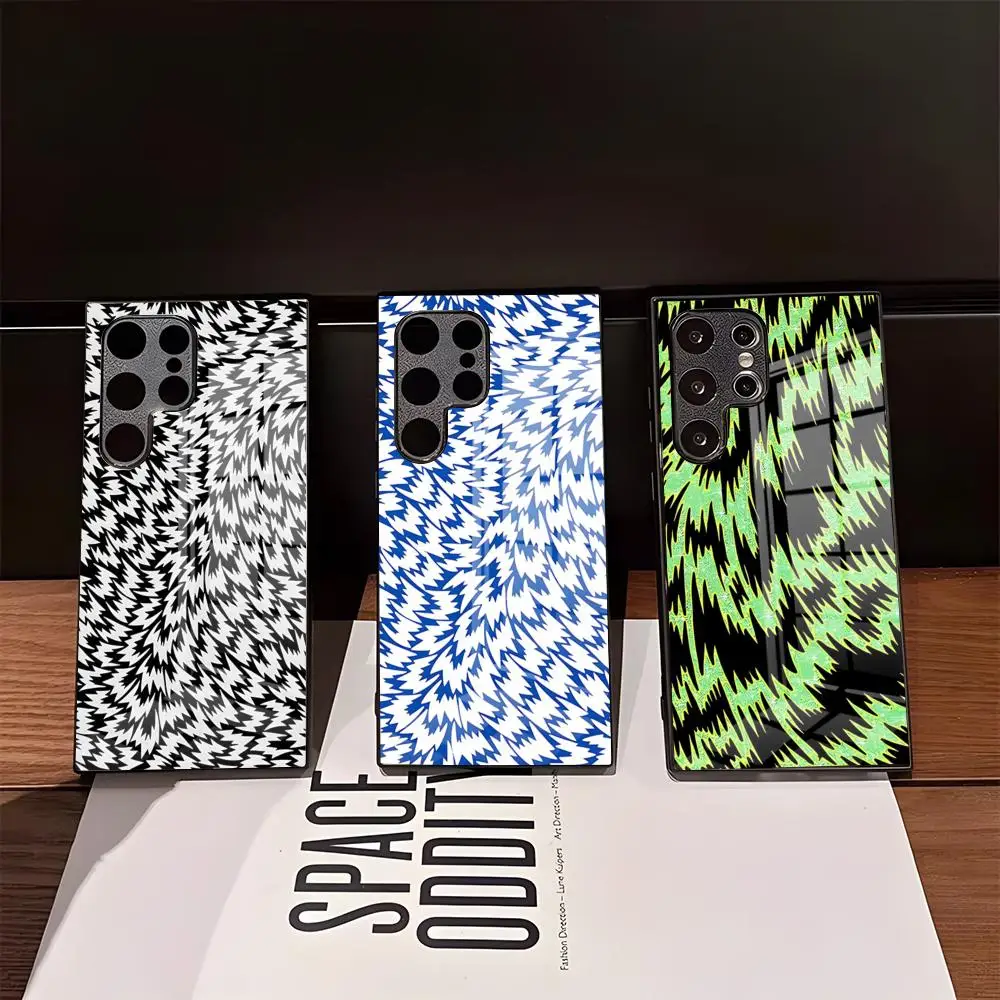 Luxury Line Pattern Phone Case For Samsung S26 Ultra S25 Edge Ultra S23 S22 S21 Ultra Plus S24 Fe A57 A37 Glass Cover