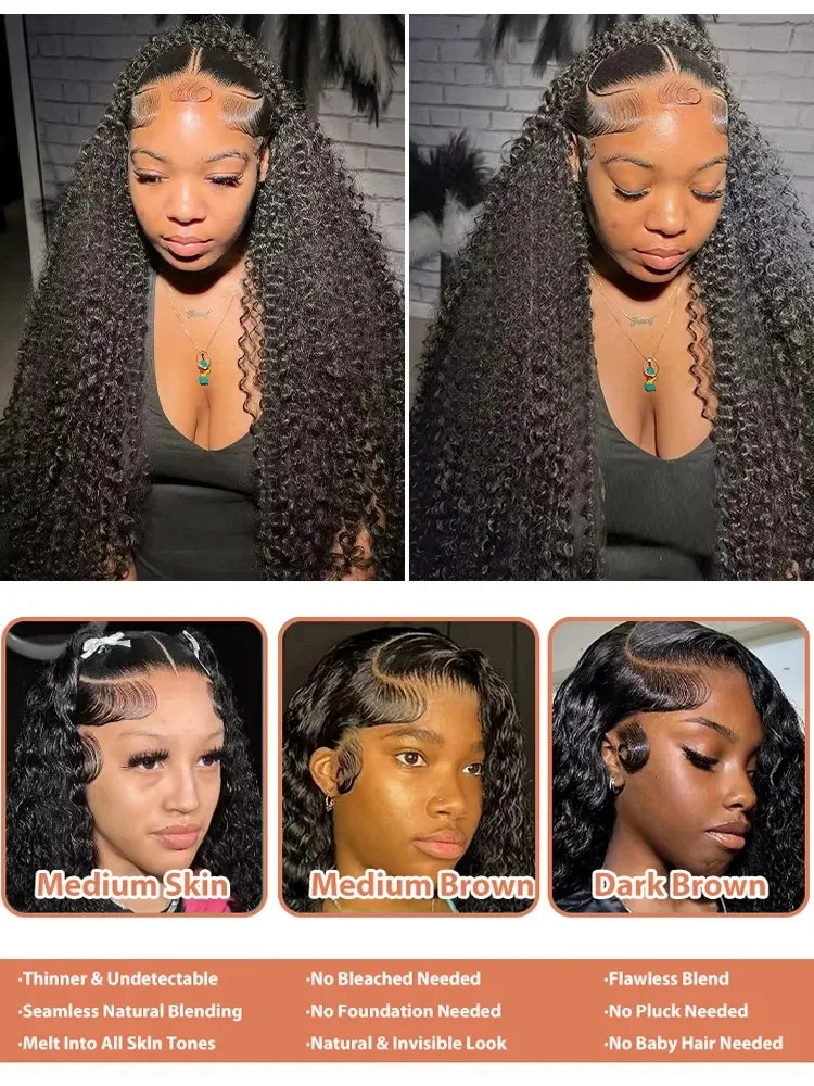 13x6 HD โปร่งใส Deep Wave วิกผมด้านหน้าความหนาแน่น 200 13x4 ลูกไม้ด้านหน้าวิกผมผมมนุษย์บราซิลดิบ 30 40 นิ้วหลวม Curly วิกผม