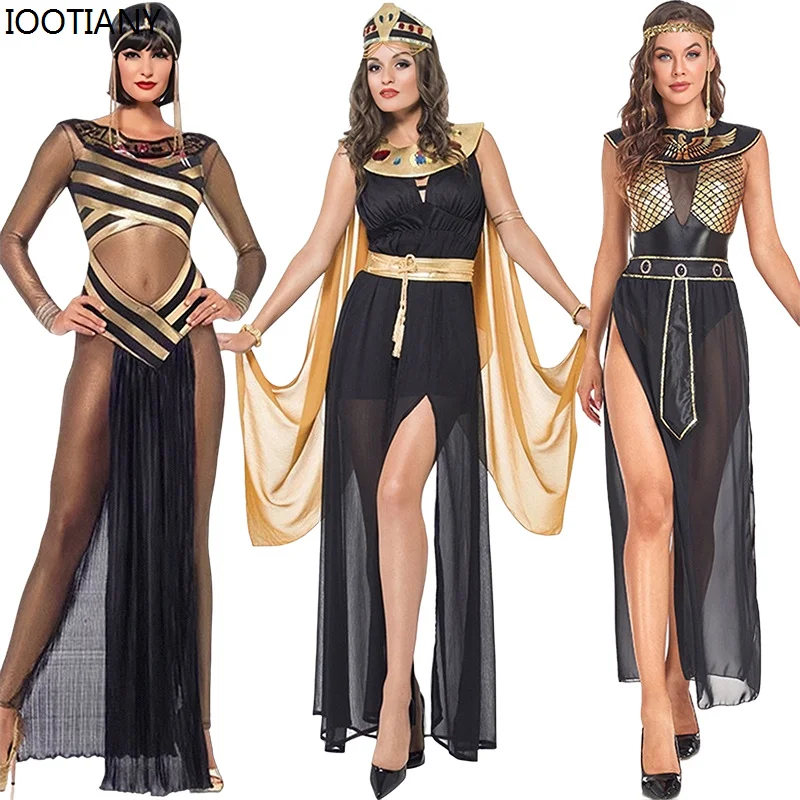 

New Medieval Cleopatra Royal Costume Halloween Ancient Egyptian Pharaoh Cosplay Outfit Carnival Party Egypt Princess Fancy Dress