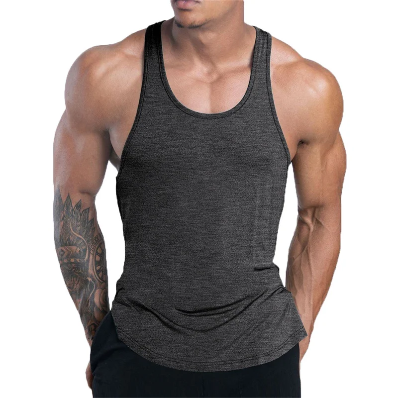 2026 NEW Men's Fitness Running Tank Top Summer Training Undershirt Quick-Dry Breathable Sports T-Shirt Loose Tank Top Men Tops
