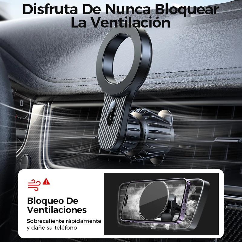 Soporte magnético para coche Joyroom, universal, para ventilación, compatible con iPhone, Samsung, LG, Google Pixel, etc. 3